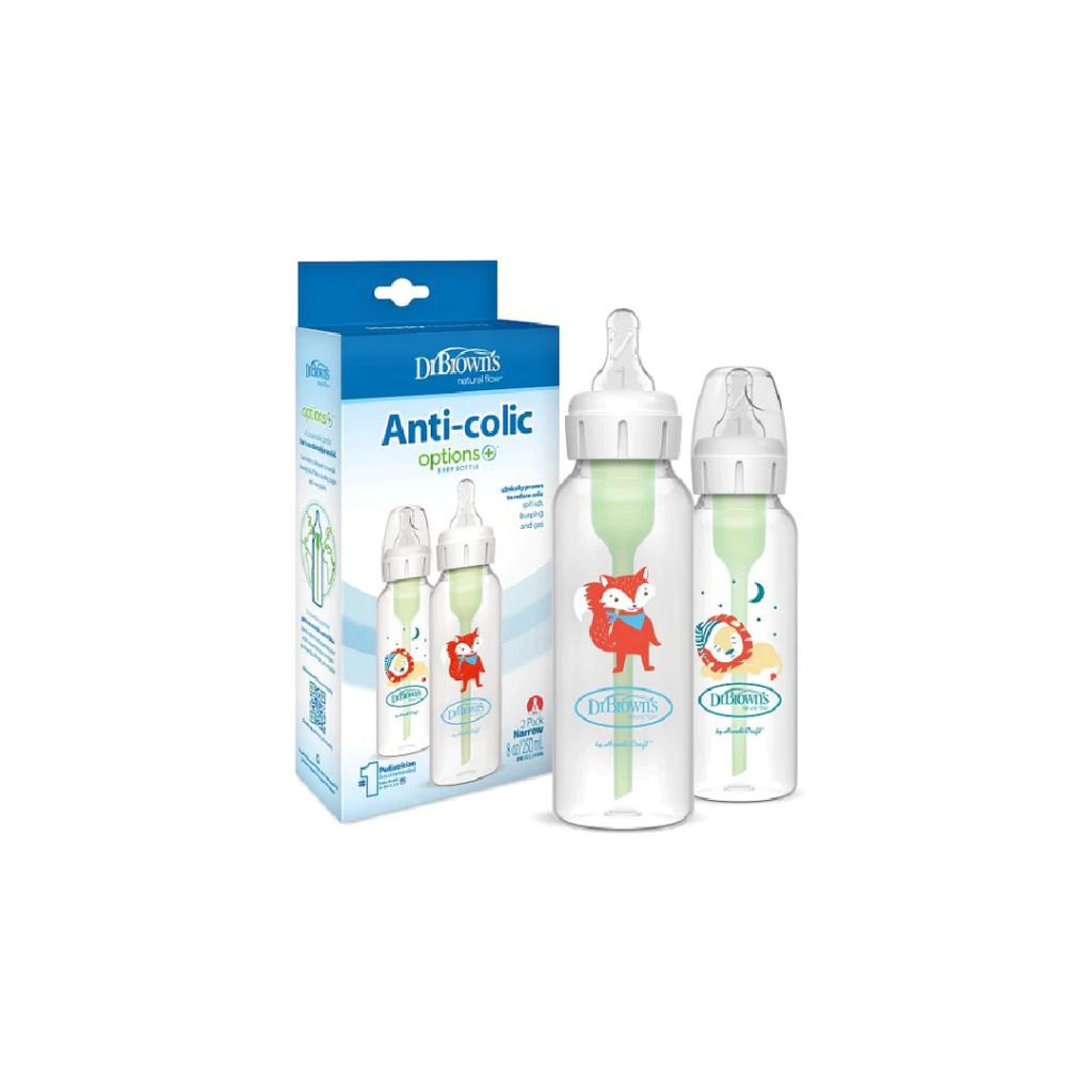 Brown’s™ 8oz/250mL Options+ Anti-Colic Bottles (Lion Fox) 2-Pack