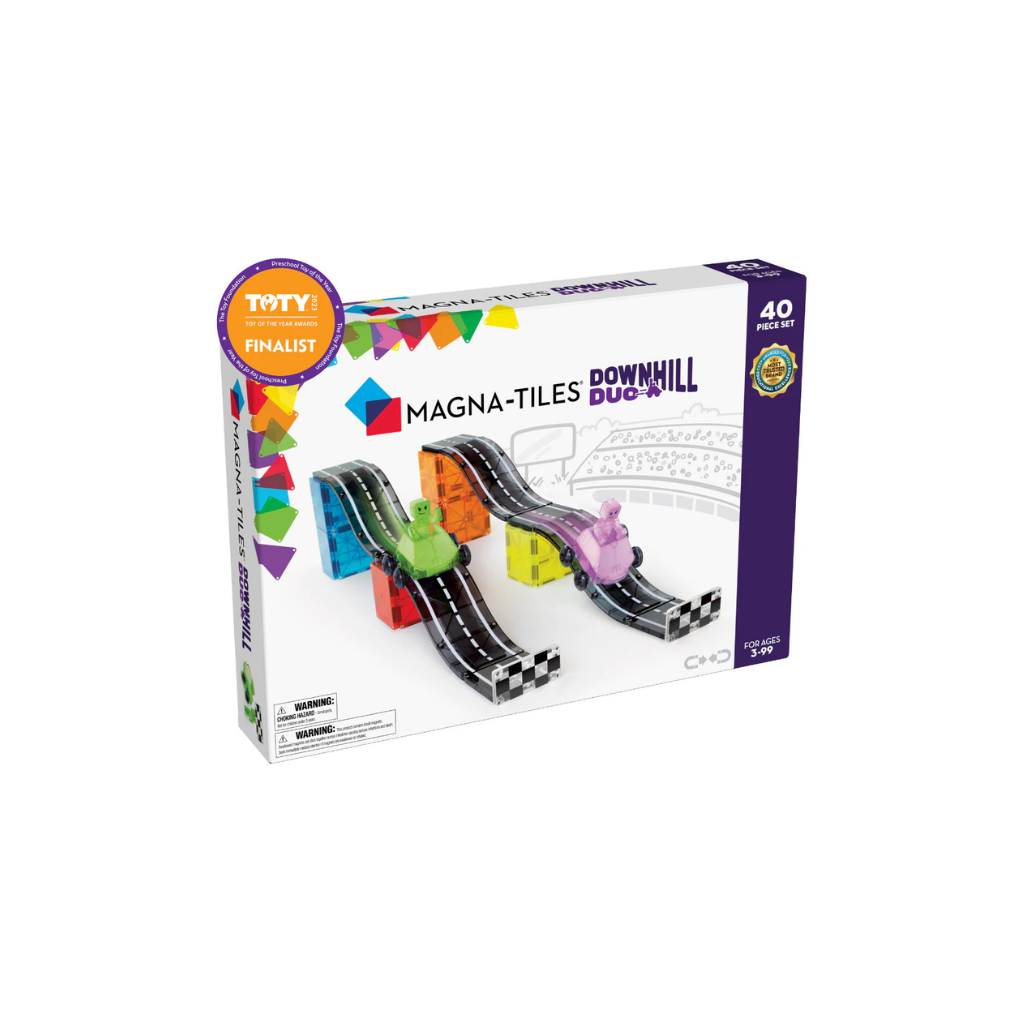 Magna-Tiles Downhill Duo 40 Pièces – Circuit De Rampes Et Véhicules Magnétiques Pour Enfants Dès 3 Ans