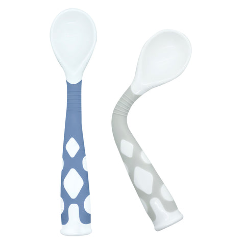 Kushies Silibend Bendable Spoon 2 Pack - Mineral Blue / Day Dream Grey