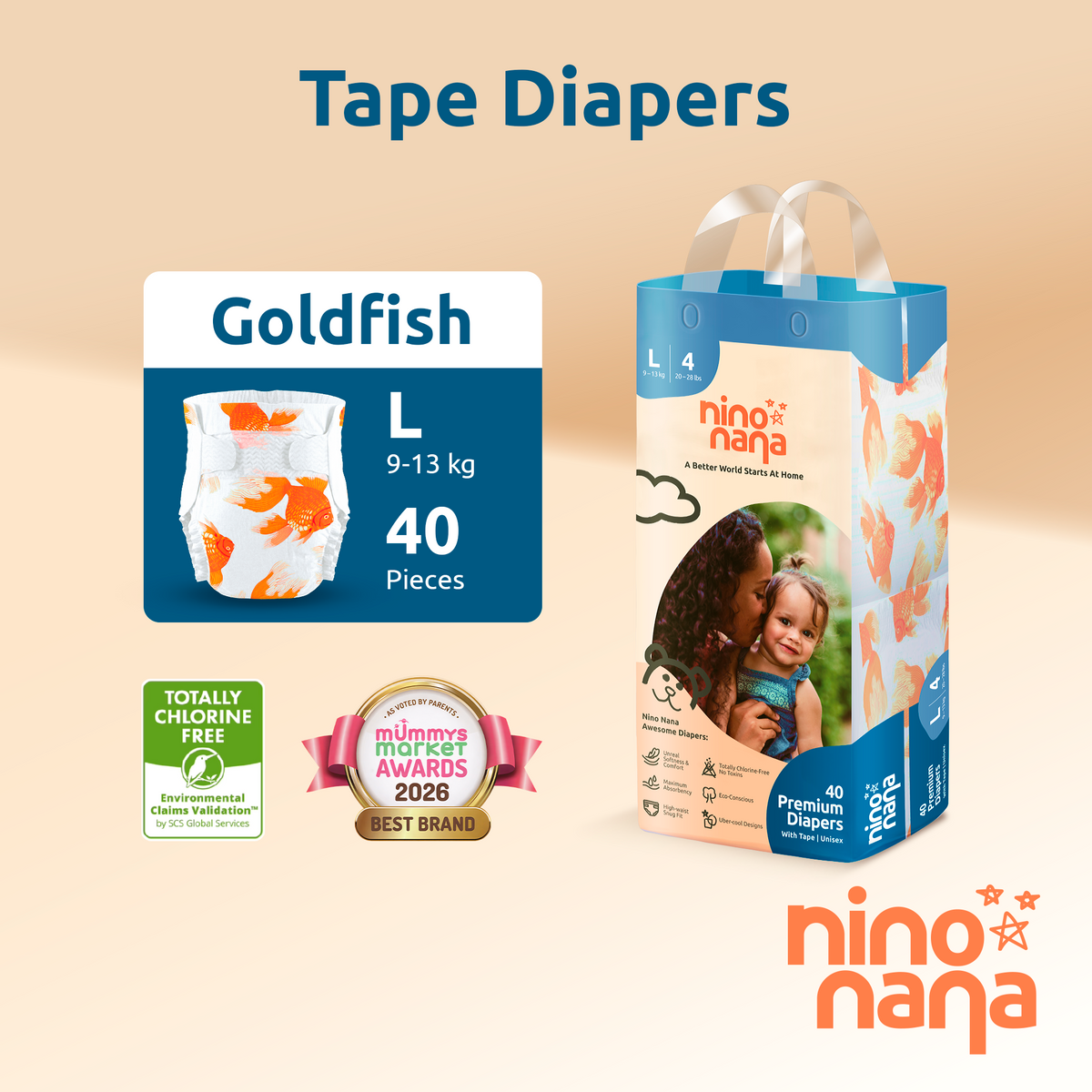 Nino Nana Tape Diapers (New)