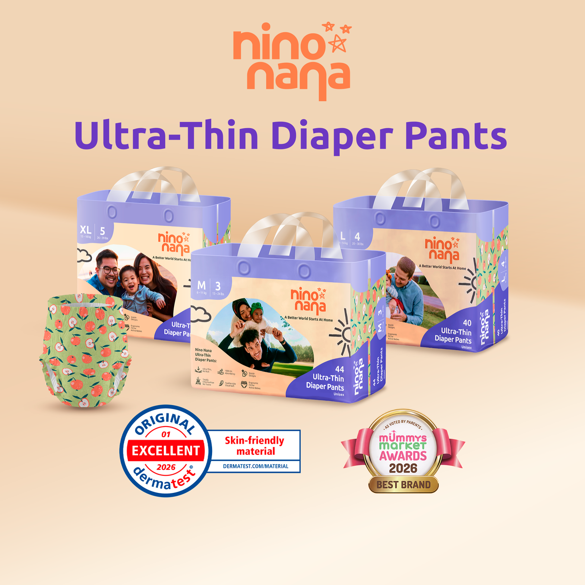 Nino Nana Ultra Thin Pants Diapers(New)