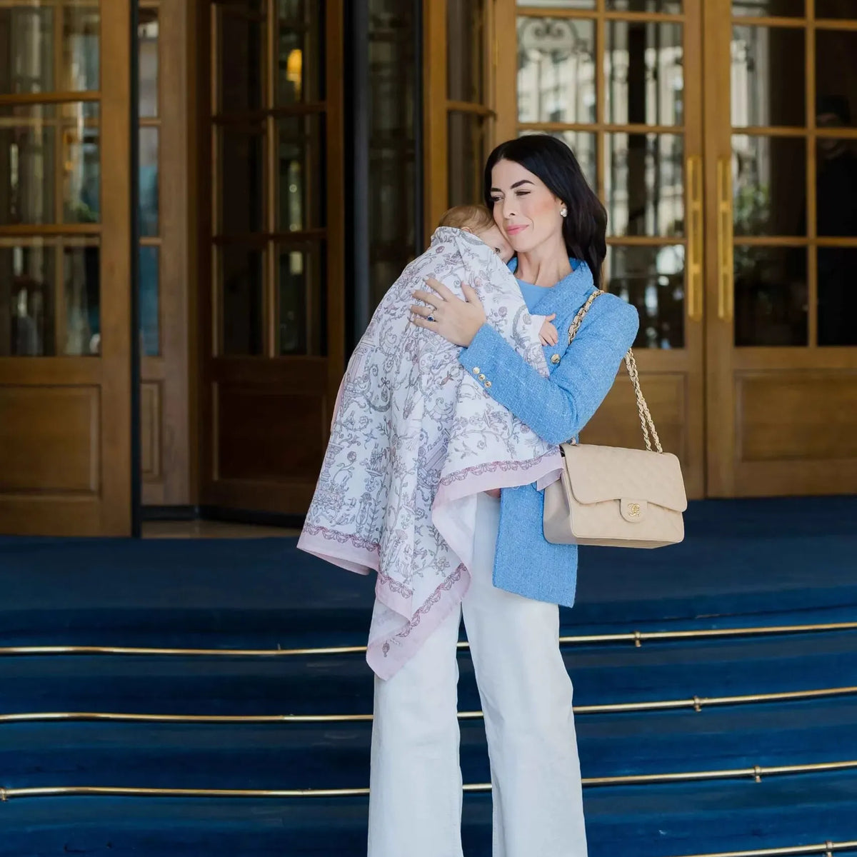 Atelier Choux Carré Toile de Jouy Pink