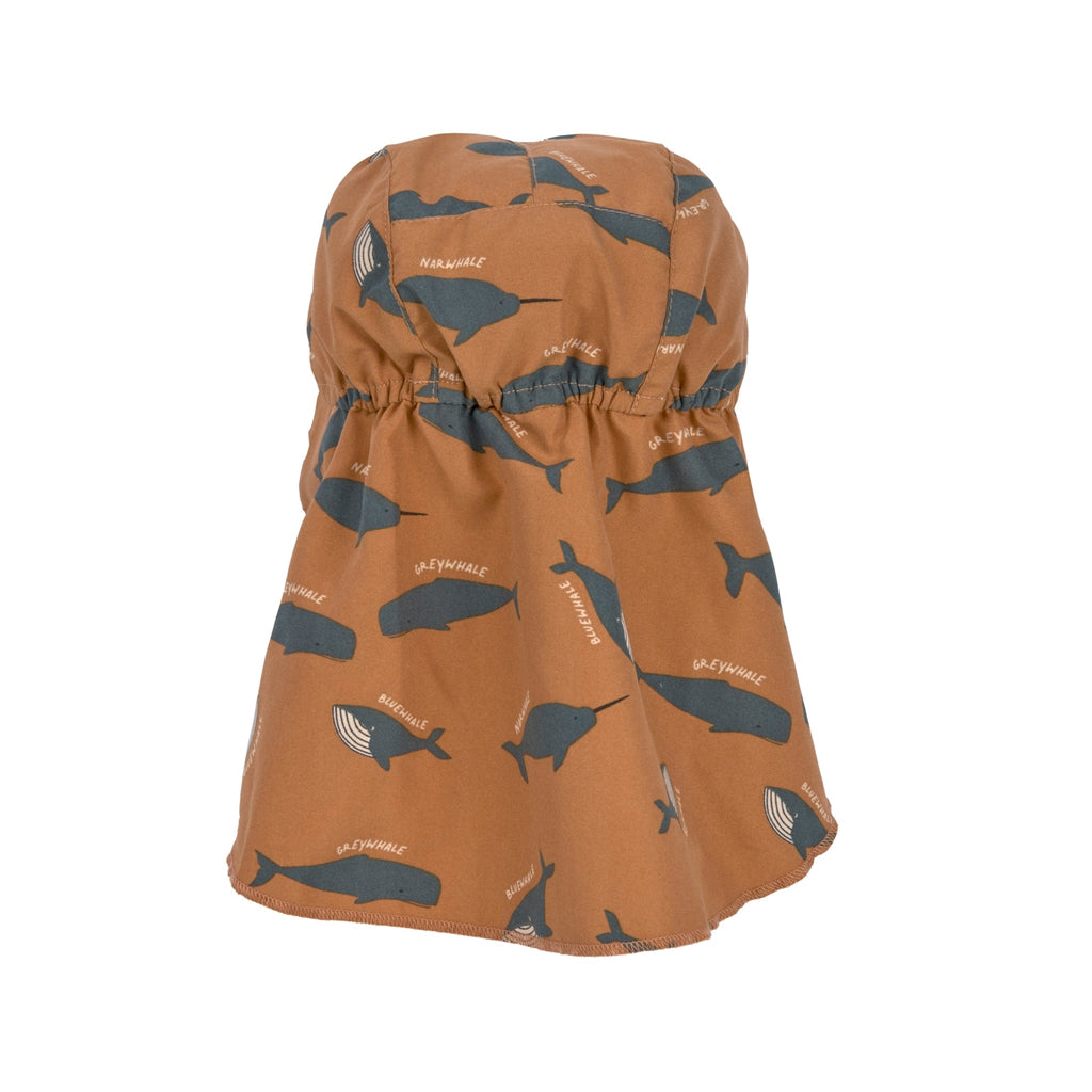 Lassig Sun Protection Flap Hat, Whale Caramel