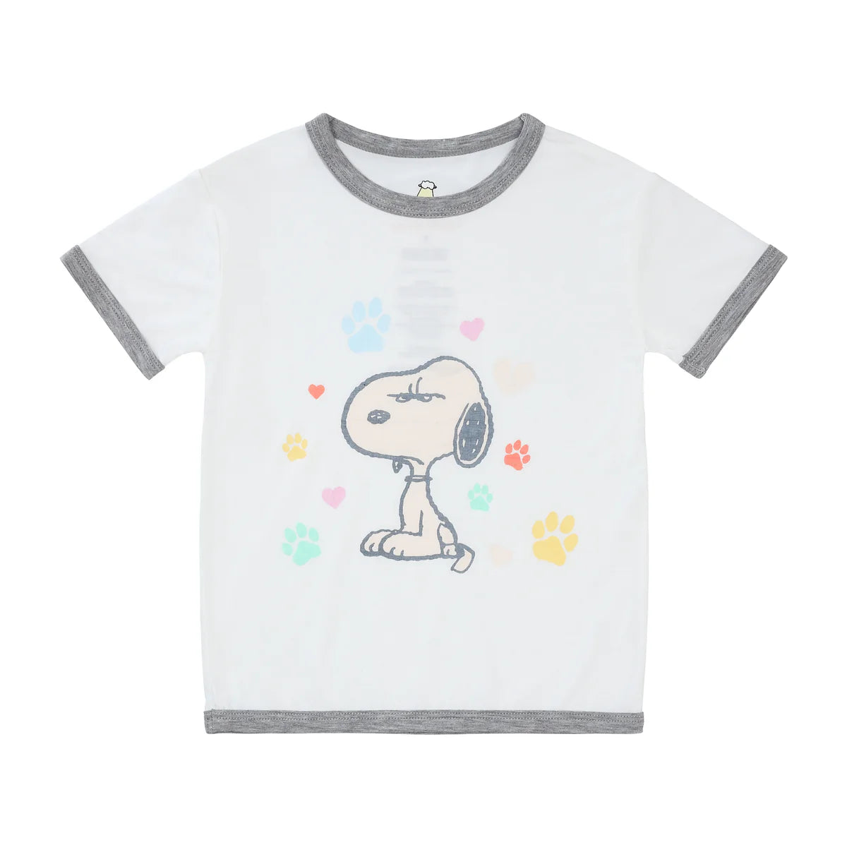 Baa Baa Sheepz x Snoopy Short Sleeve Shirt & Pants Baby Set (White)