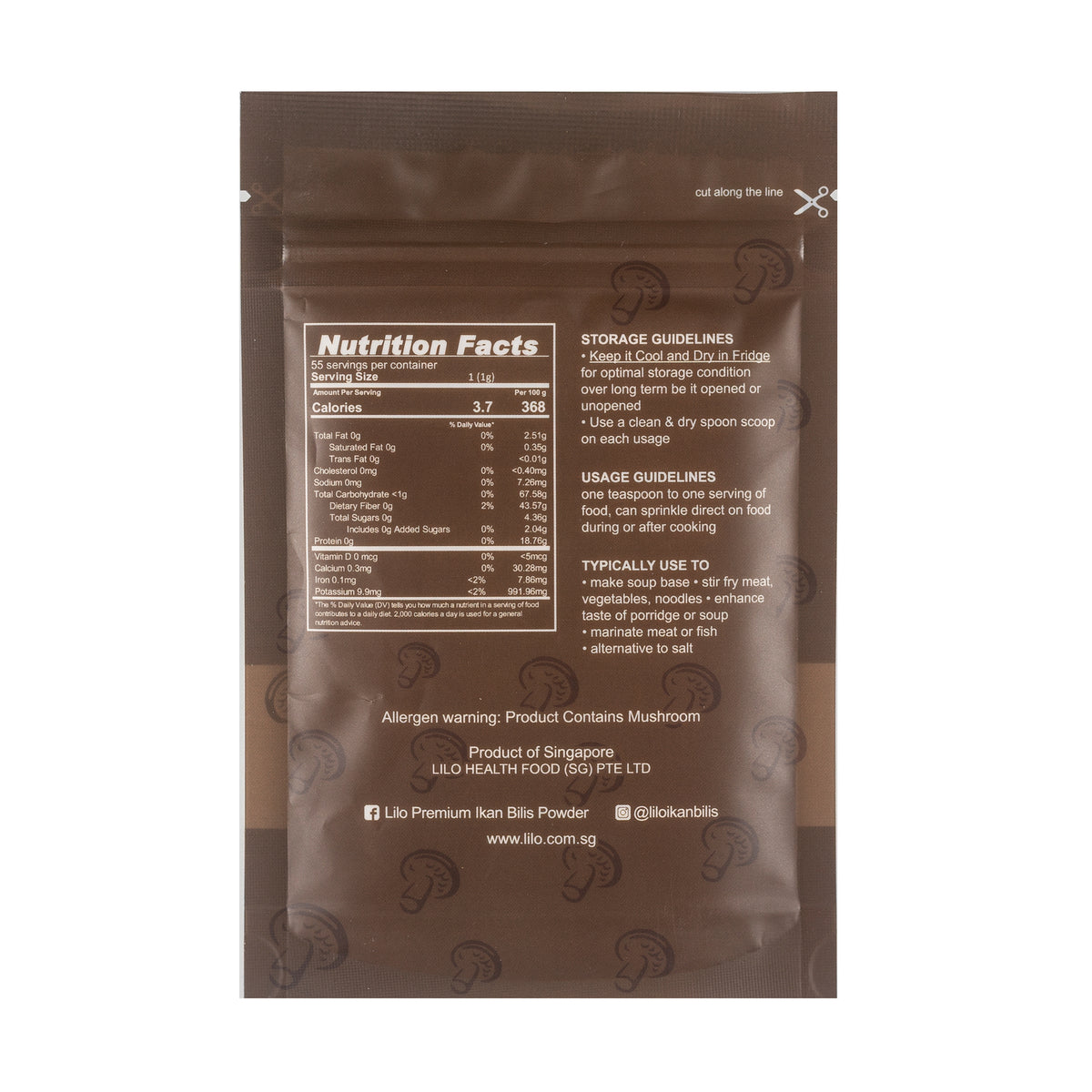 Lilo Premium Mushroom Powder Refill 55g