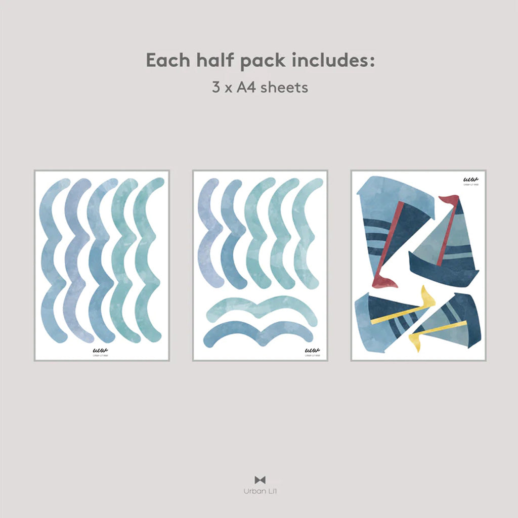 Urban Li'l Nautical Waves Fabric Decal