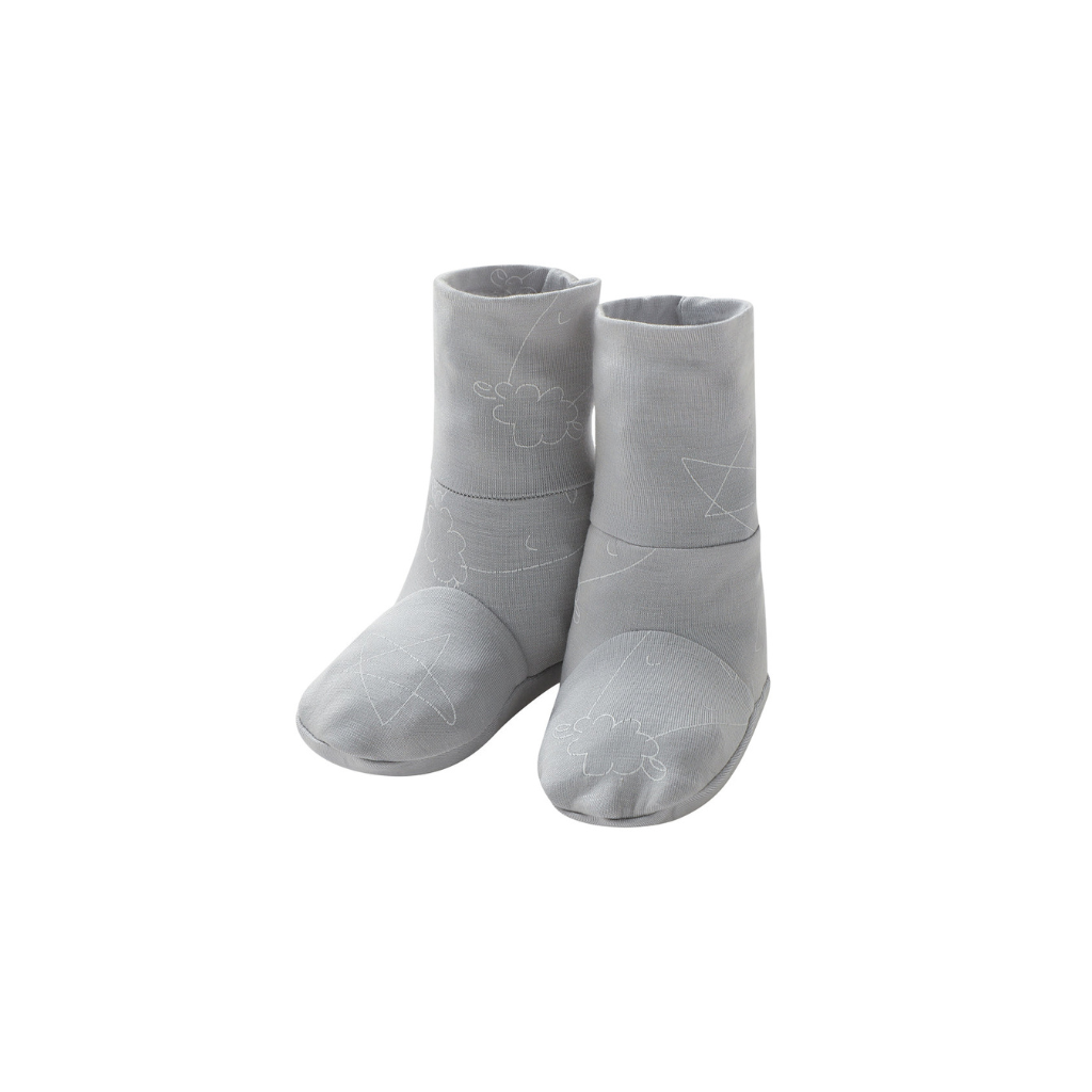 Baa Baa Sheepz Booties Cute Big Star & Head - Grey