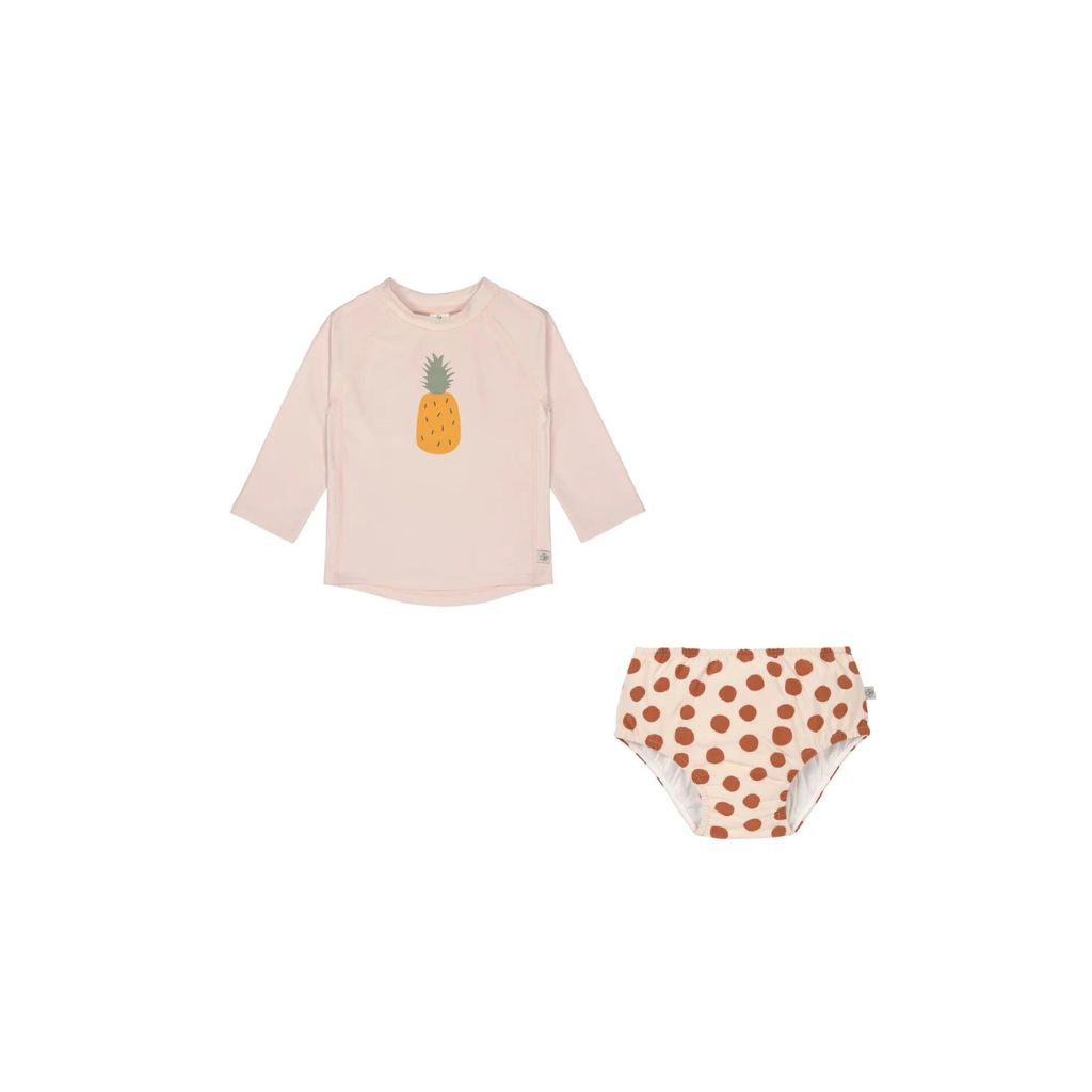 Lassig Girls Long Sleeve Rashguard, Pineapple + Swim Diaper