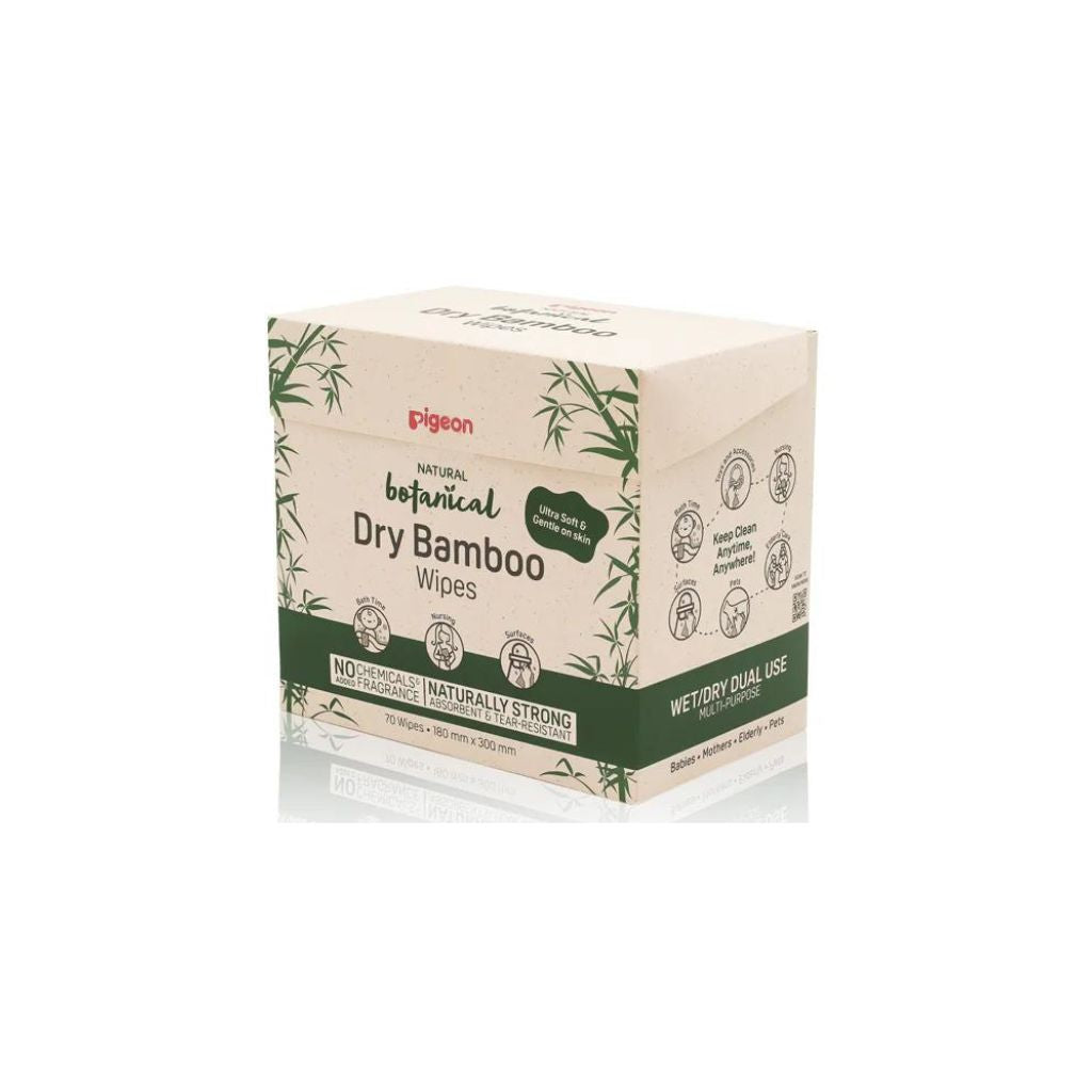 Pigeon Natural Botanical Dry Bamboo Wipes 70 Sheets