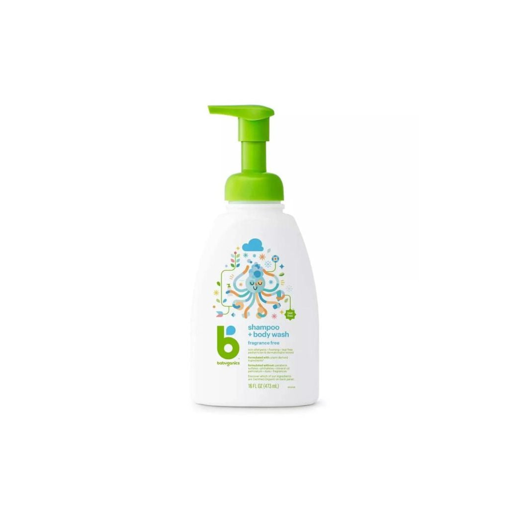 Babyganics Shampoo & Body Wash - Fragrance Free (473ml)