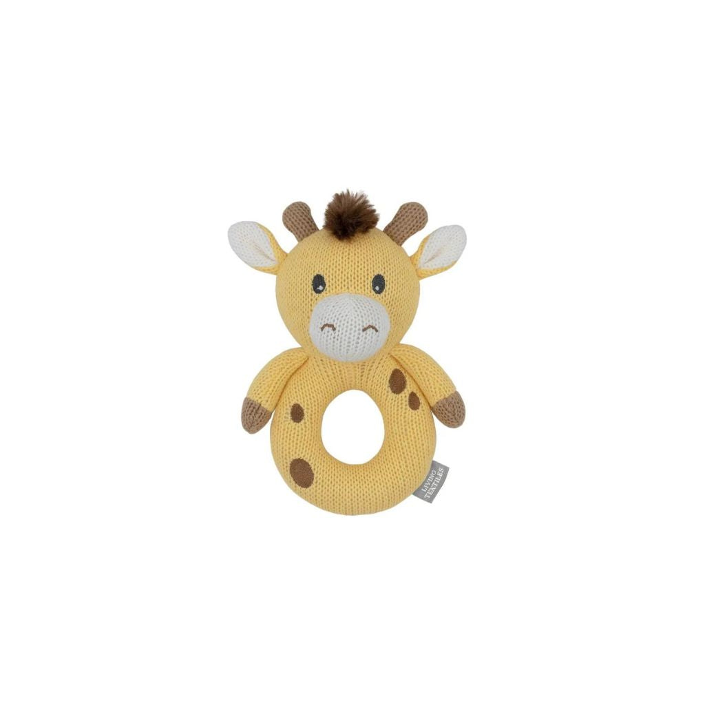 Living Textiles Knitted Rattle - Noah the Giraffe