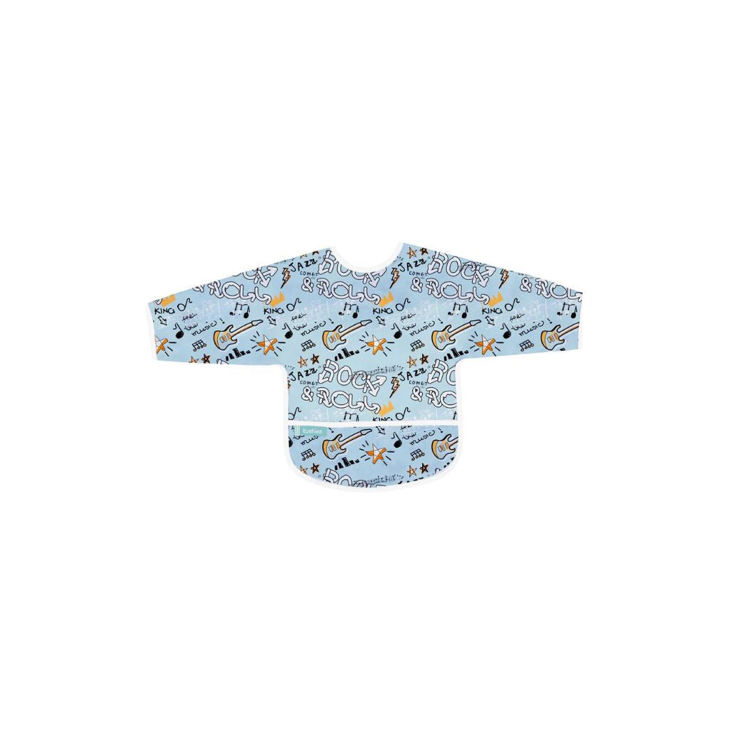 Kushies Clean Bib with Sleeves Blue Rock