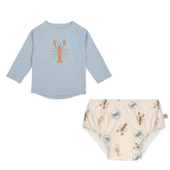 Lassig Boys Long Sleeve Rashguard + Swim Diaper Crayfish