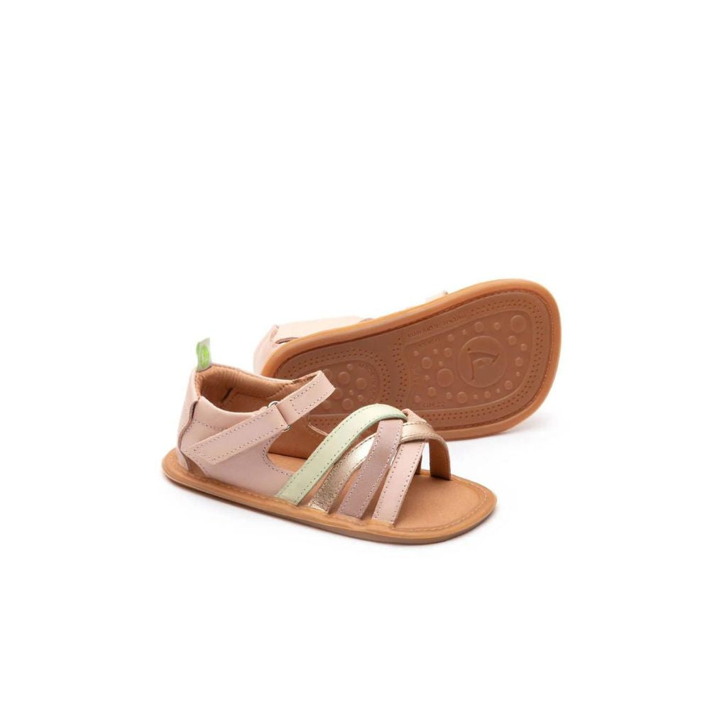 Tip Toey Joey Toddler Sandal Criss Cross - Cotton Candy/Metallic Salmon/Aloe Wash