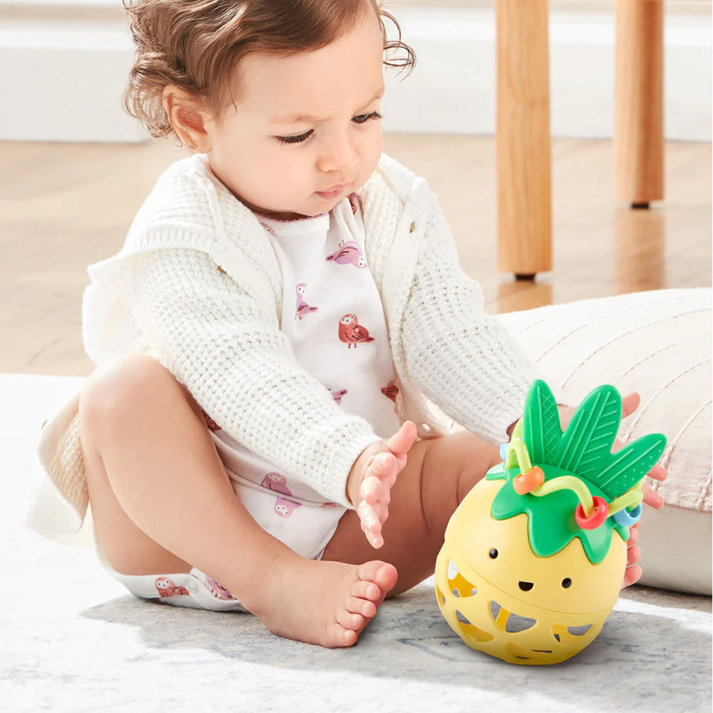 Skip Hop Farmstand Roll Around Pineapple Rattle Toy