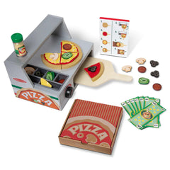 Melissa & Doug Top & Bake Pizza Counter - Wooden Play Food