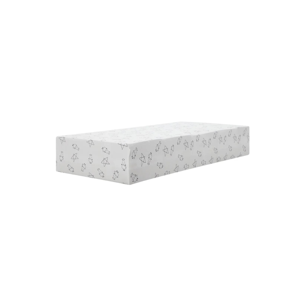 Baa Baa Sheepz Mattress Sheet Cute Big Star & Sheepz White