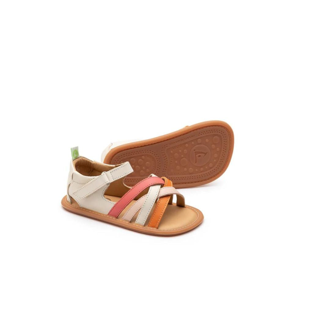 Tip Toey Joey Toddler Sandal Criss Cross - Tapioca/Tangerine/Coral Mat