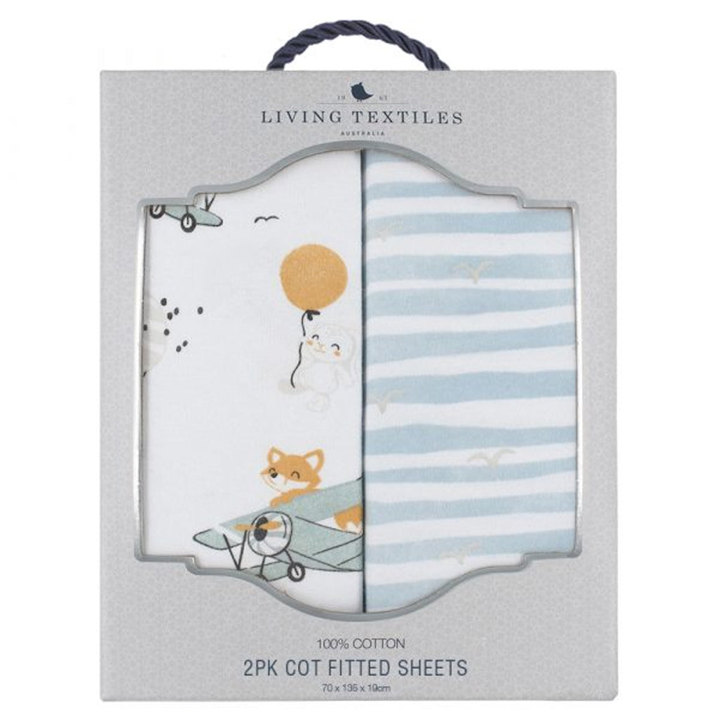 Living Textiles 2pk Cot Fitted Sheets