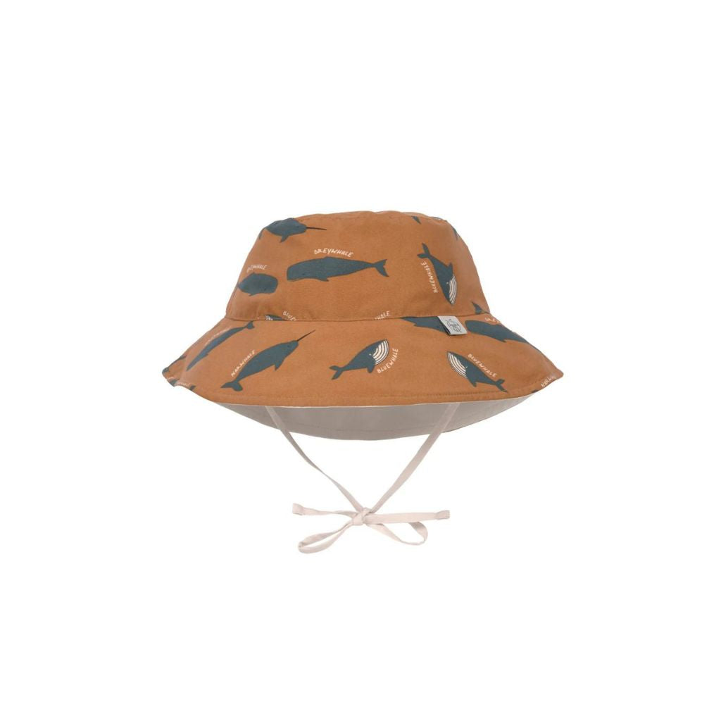 Lassig Sun Protection Bucket Hat, Whale Caramel