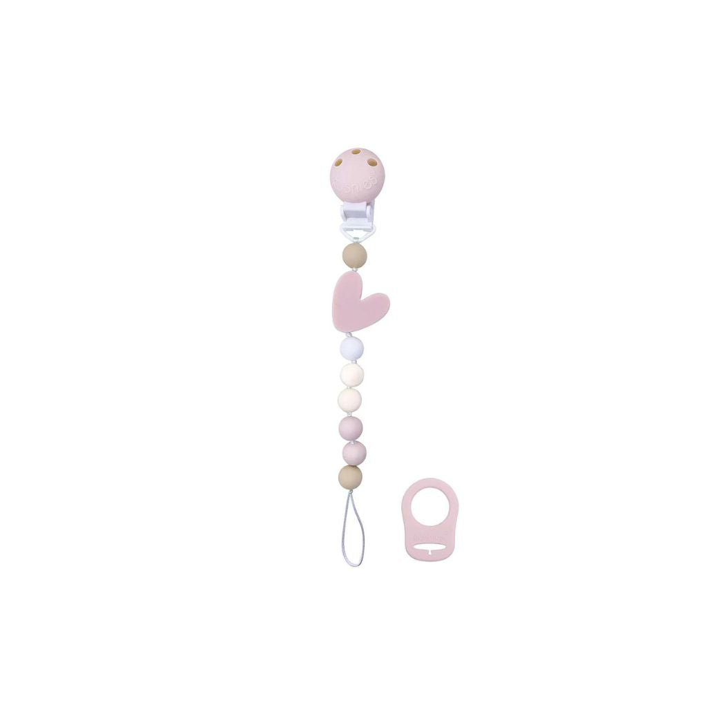 Kushies Silibeads Pacifier Clip - Heart