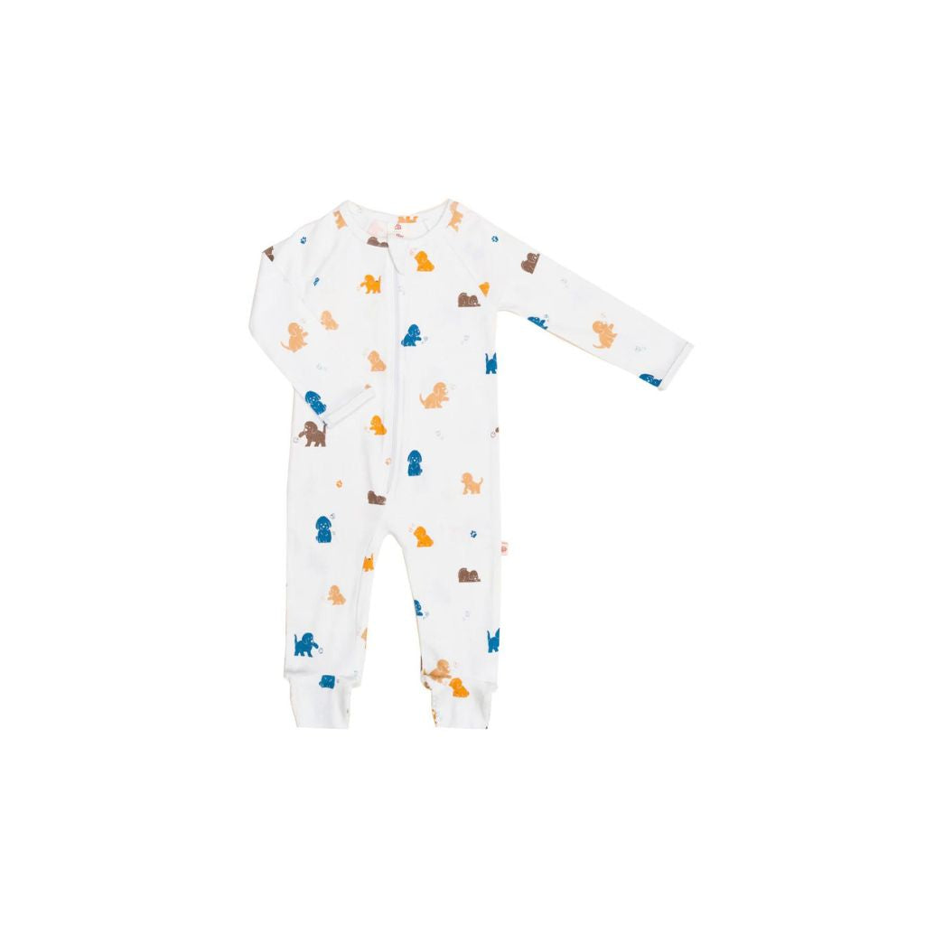 Elly Raglan Sleepsuit - Puppies