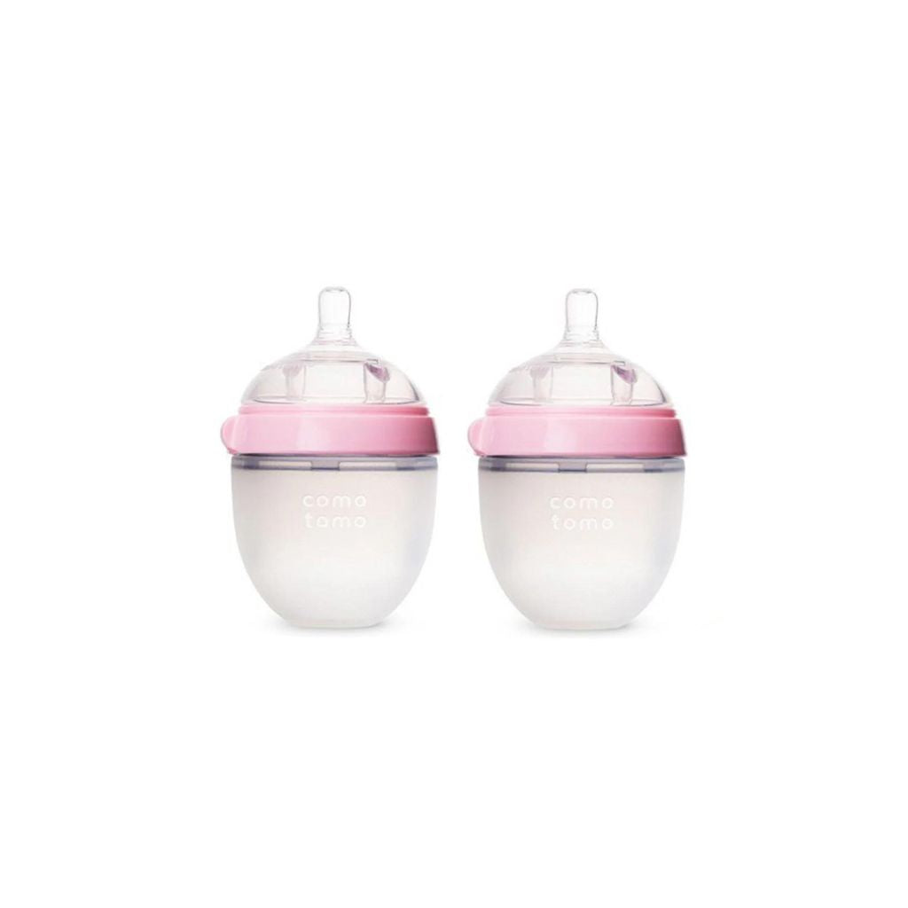 Comotomo Pink Silicone Milk Bottle 150ml  (Twin Pack)