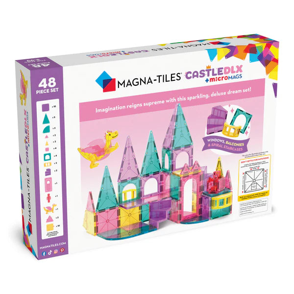 Magna-Tiles Castle DLX + microMAGS 48 Piece Set