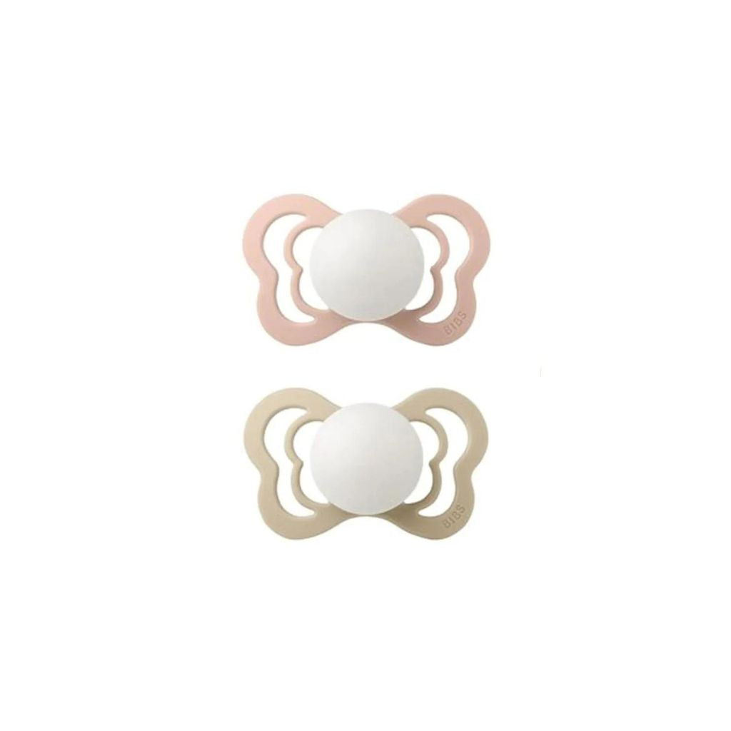 BIBS Couture Silicone Pacifier Twin Pack - Blush Night / Vanilla Night