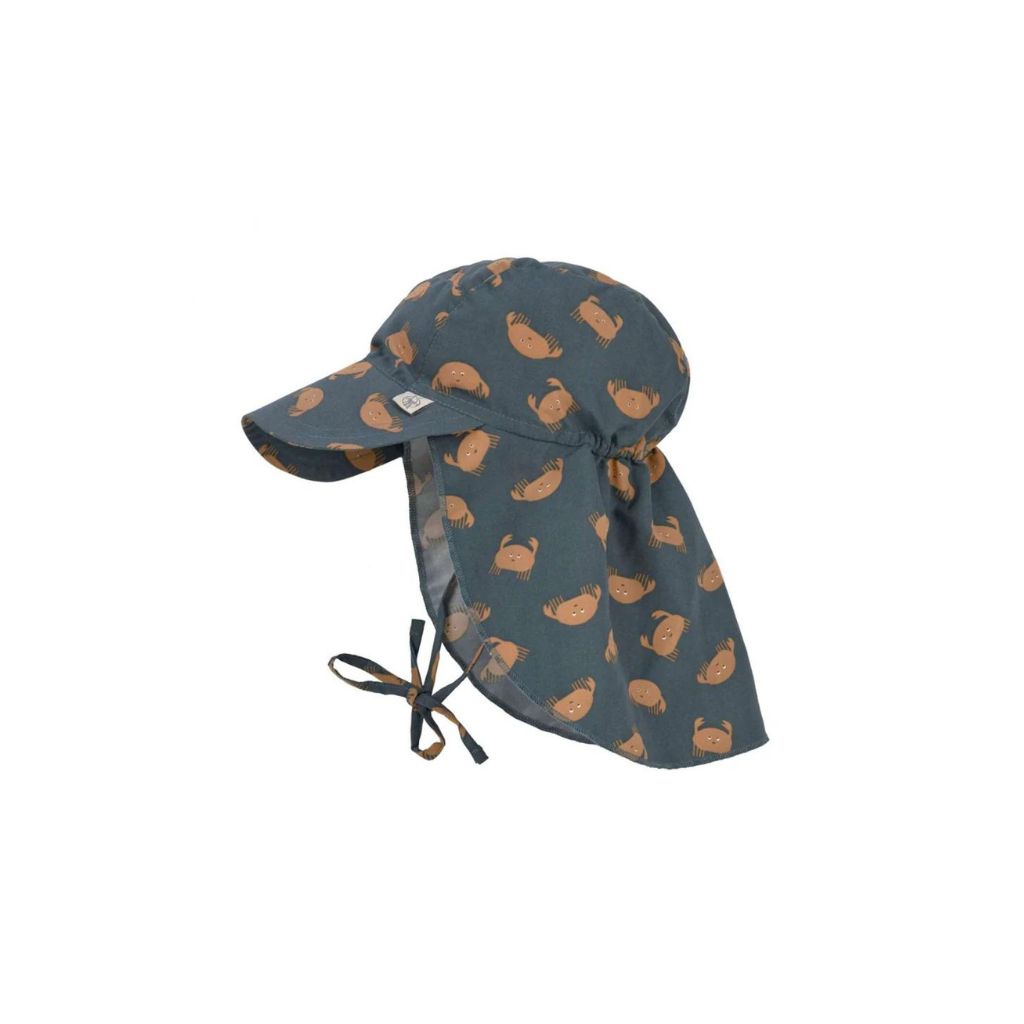 Lassig Sun Protection Flap Hat, Crabs Blue