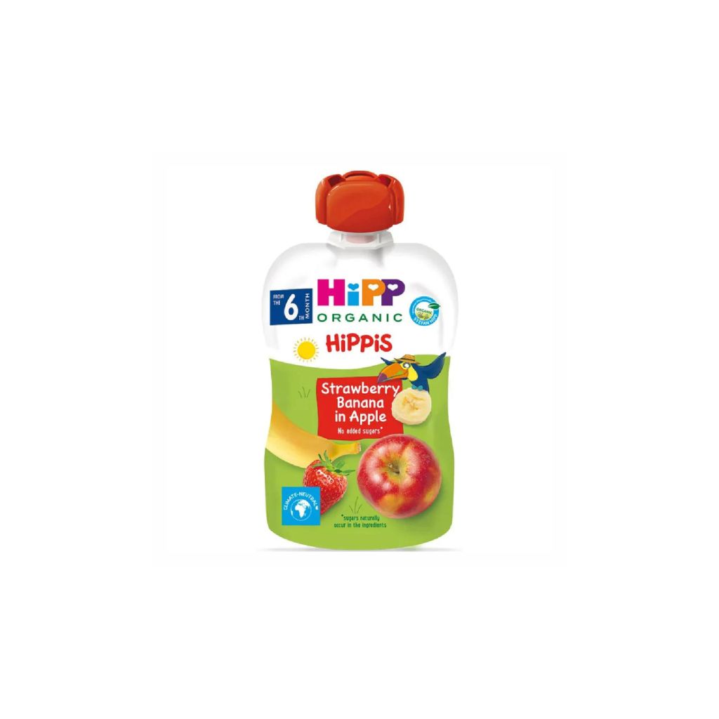 HiPP Organic Puree Strawberry Banana in Apple 100g