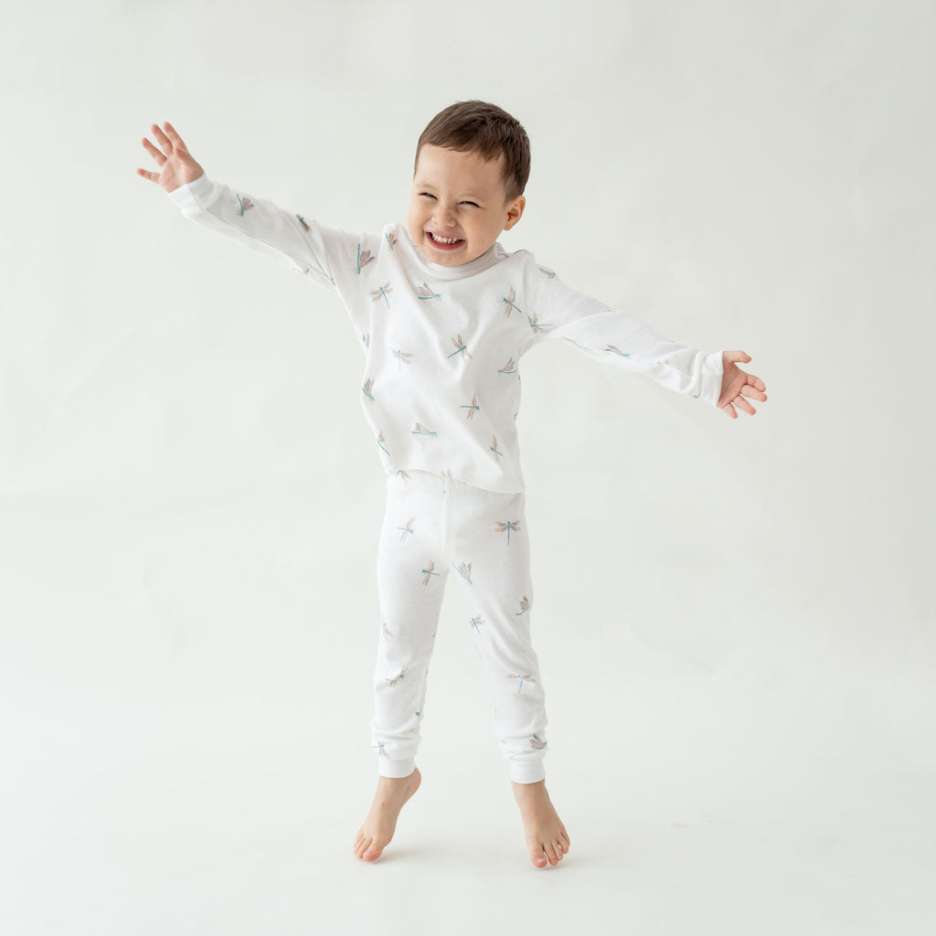 Motherswork x Le Petit Society Baby Organic Zip Sleepsuit in Dragonfly Print