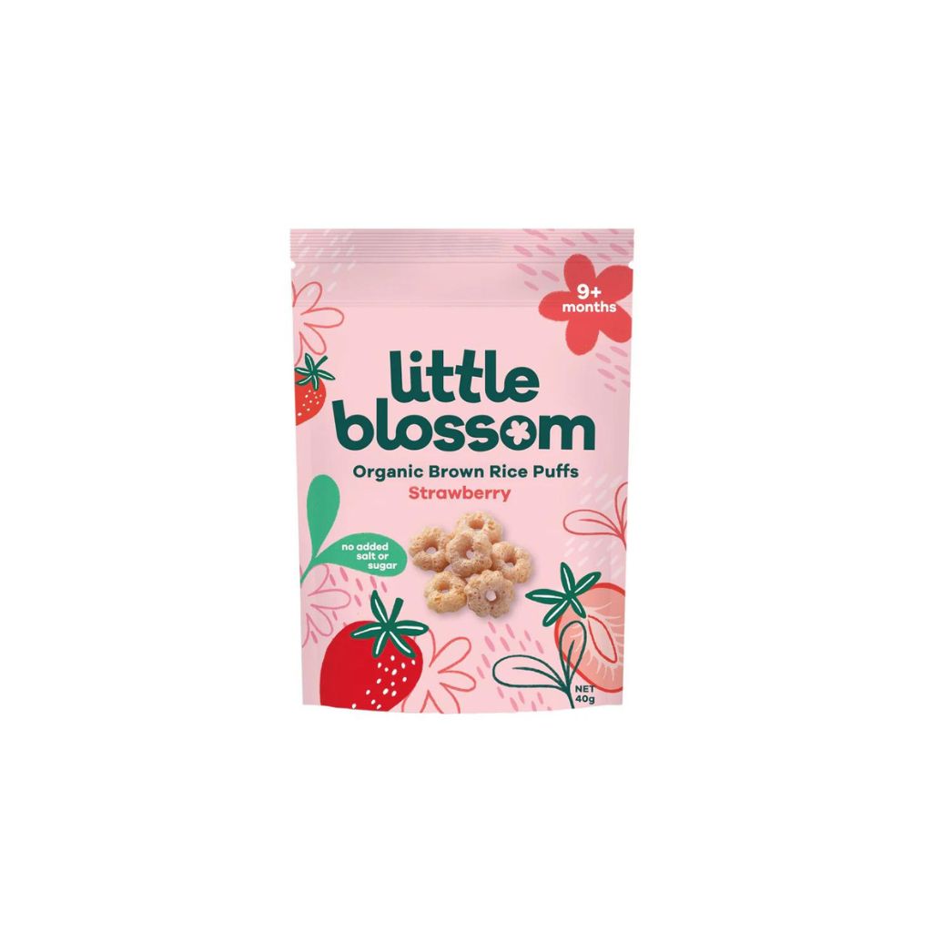 Litttle Blossom Organic Brown Rice Puffs | Strawberry