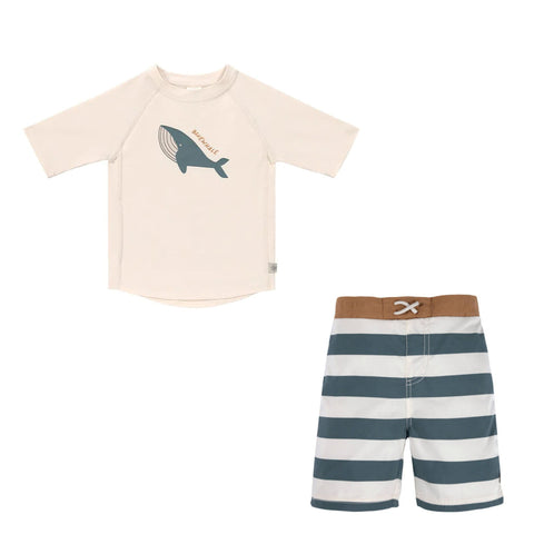 Lassig Boys Short Sleeve Rashguard + Board Shorts Whale