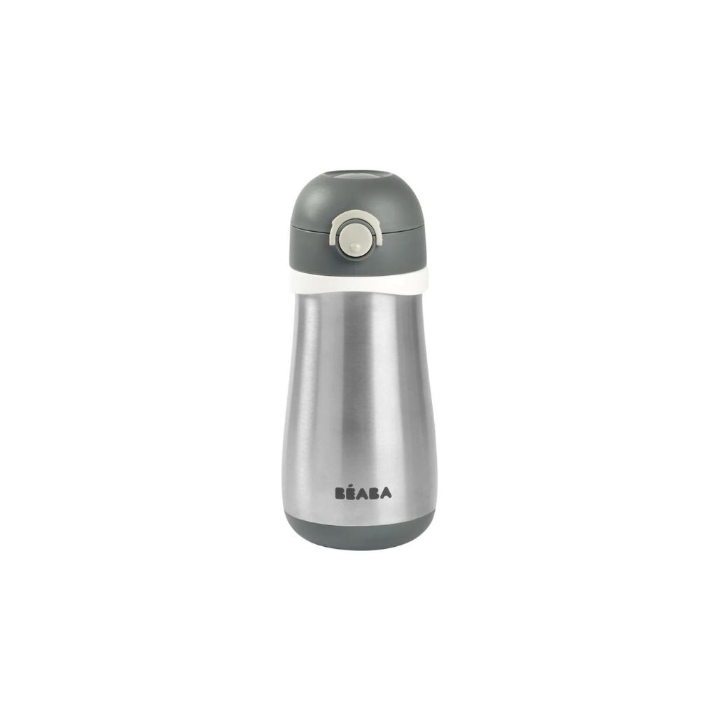 Beaba Stainless Steel Spout Bottle 350 ml Charcoal