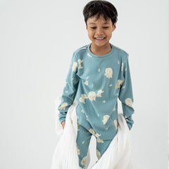 Motherswork x Le Petit Society Long Sleeve Organic Pyjamas Set in Elephant Print