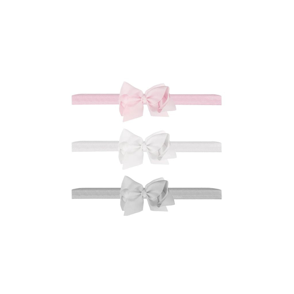 Raph&Remy Premium 2.5" Newborn Baby Headbands & Clips Trio Pack