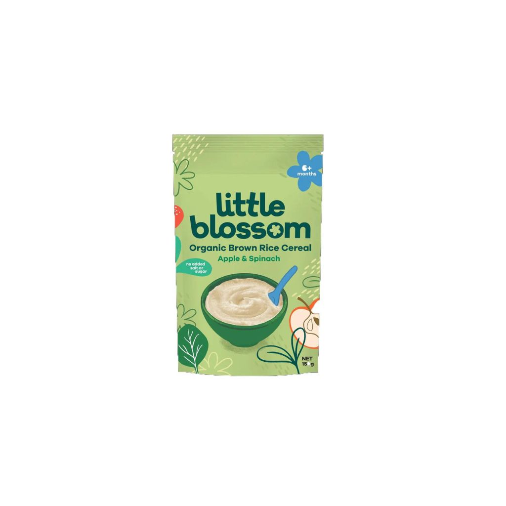 Little Blossom Organic Brown Rice Cereal | Apple & Spinach