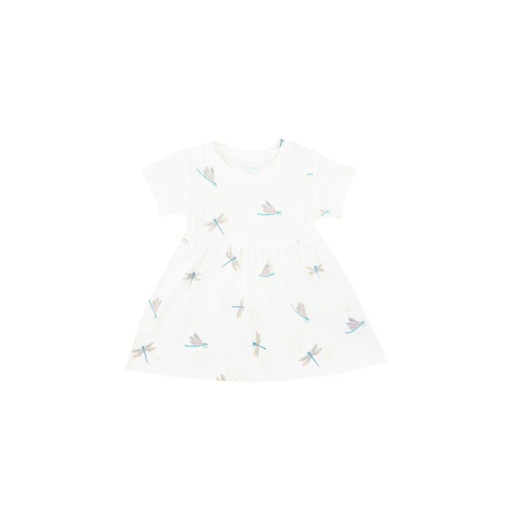 Motherswork x Le Petit Society Baby Girl Organic Dress in Dragonfly Print