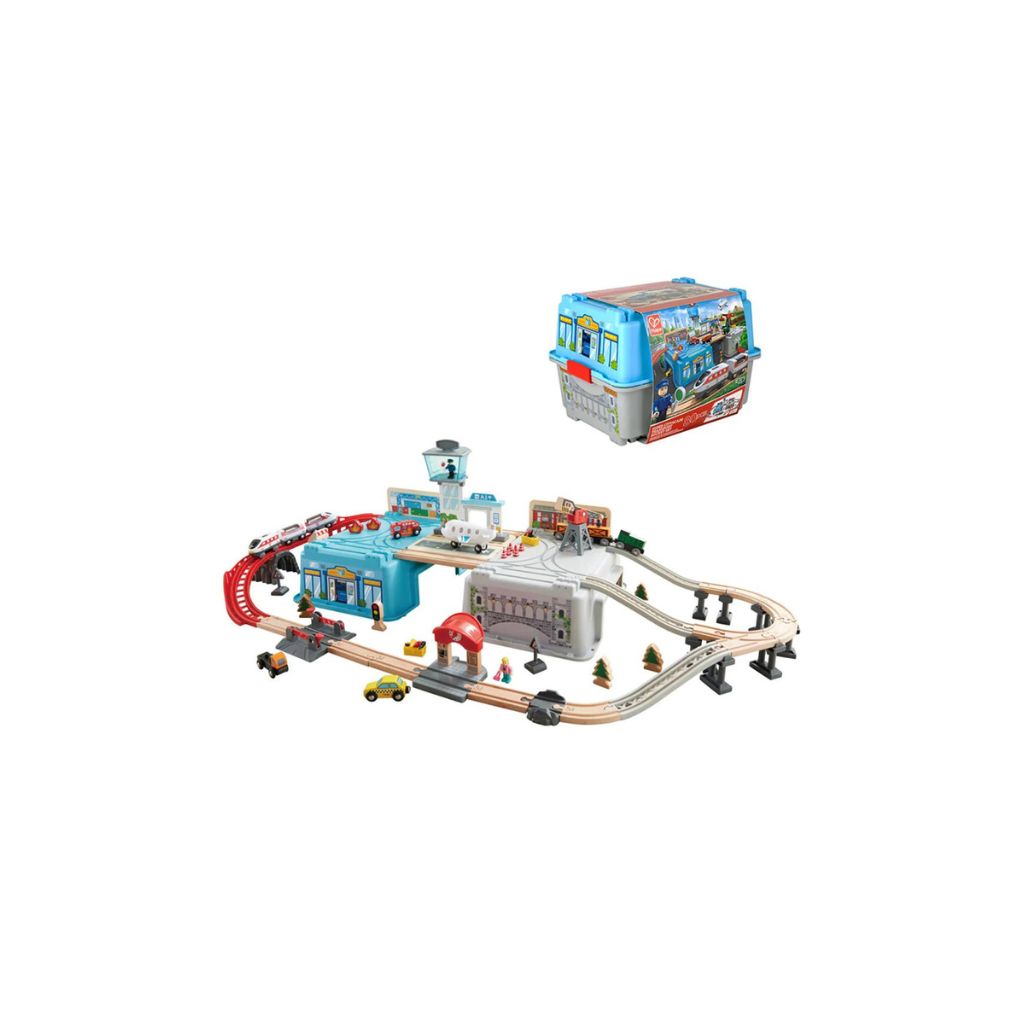 Hape Train Track Transportation Hub Storage Set