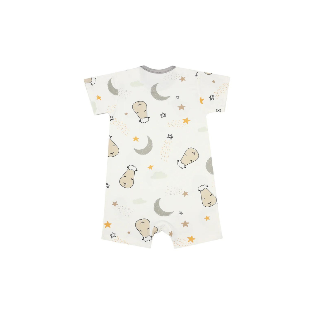 Baa Baa Sheepz Romper Short Sleeve Goodnight Baa Baa White