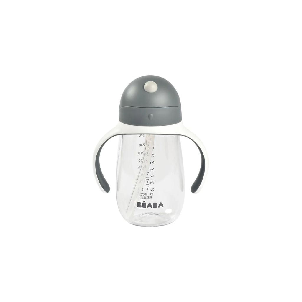 Beaba 2-in-1 Straw Cup 300ml - Charcoal