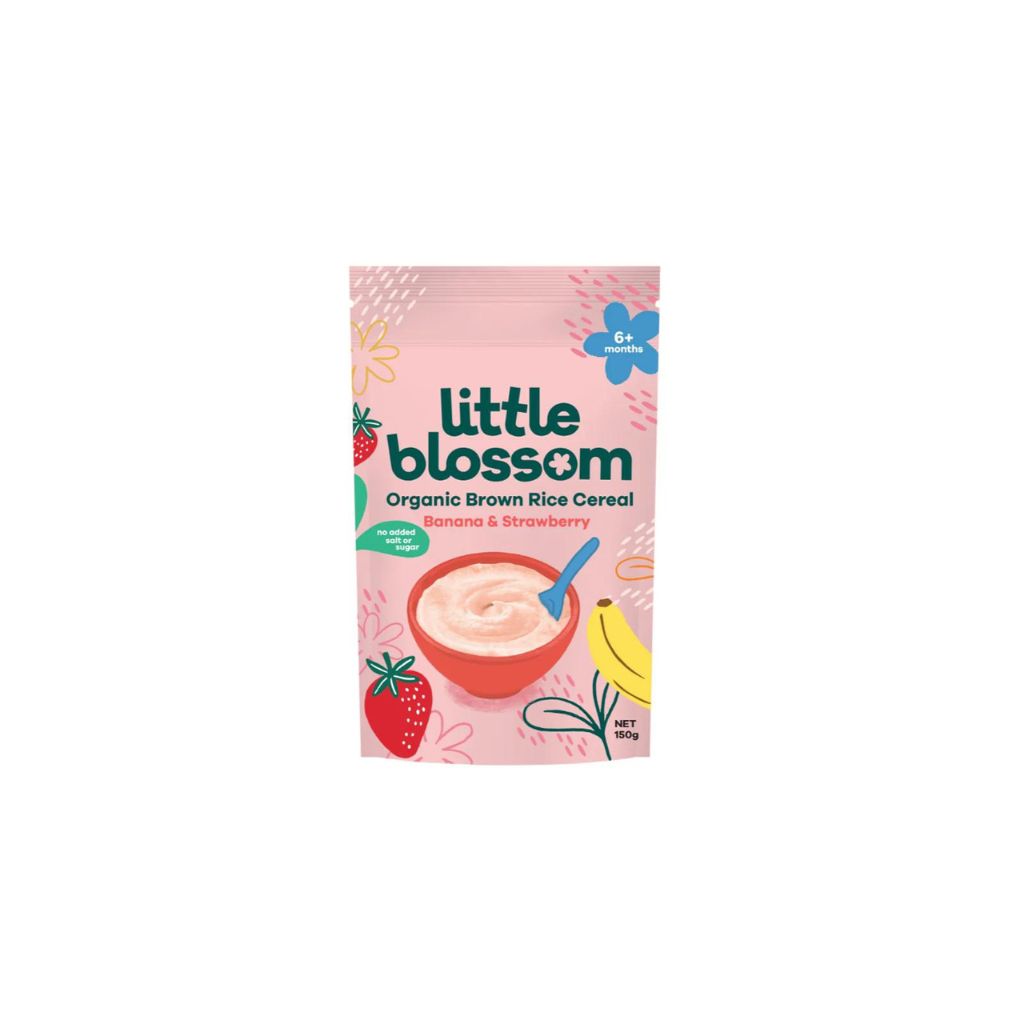 Little Blossom Organic Brown Rice Cereal | Banana & Strawberry