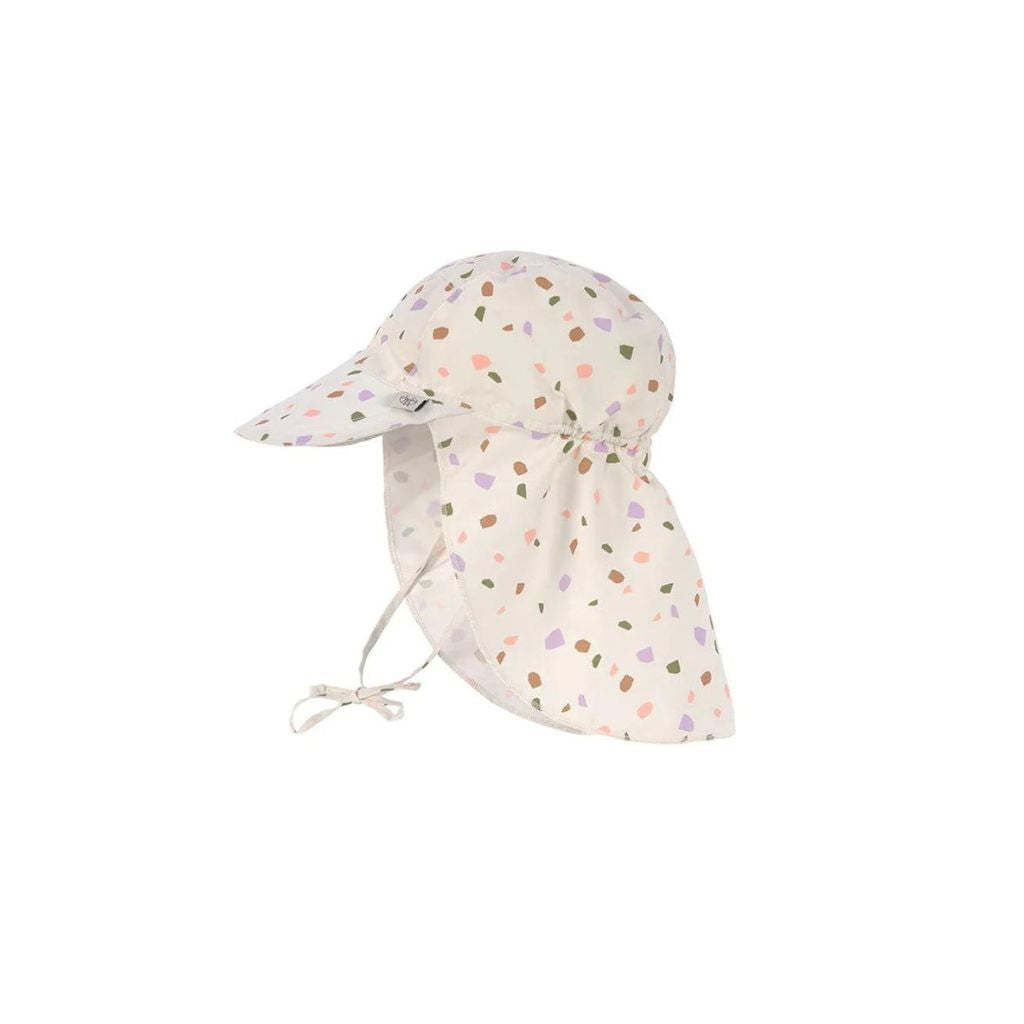 Lassig Sun Protection Flap Hat, Pebbles Milky