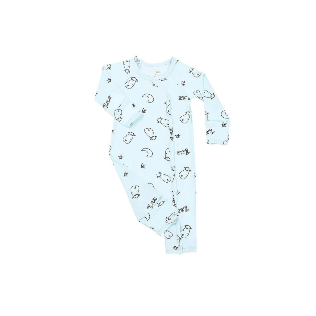 Baa Baa Sheepz Romper Side Snap Sweet Dreams Baa Baa - Blue