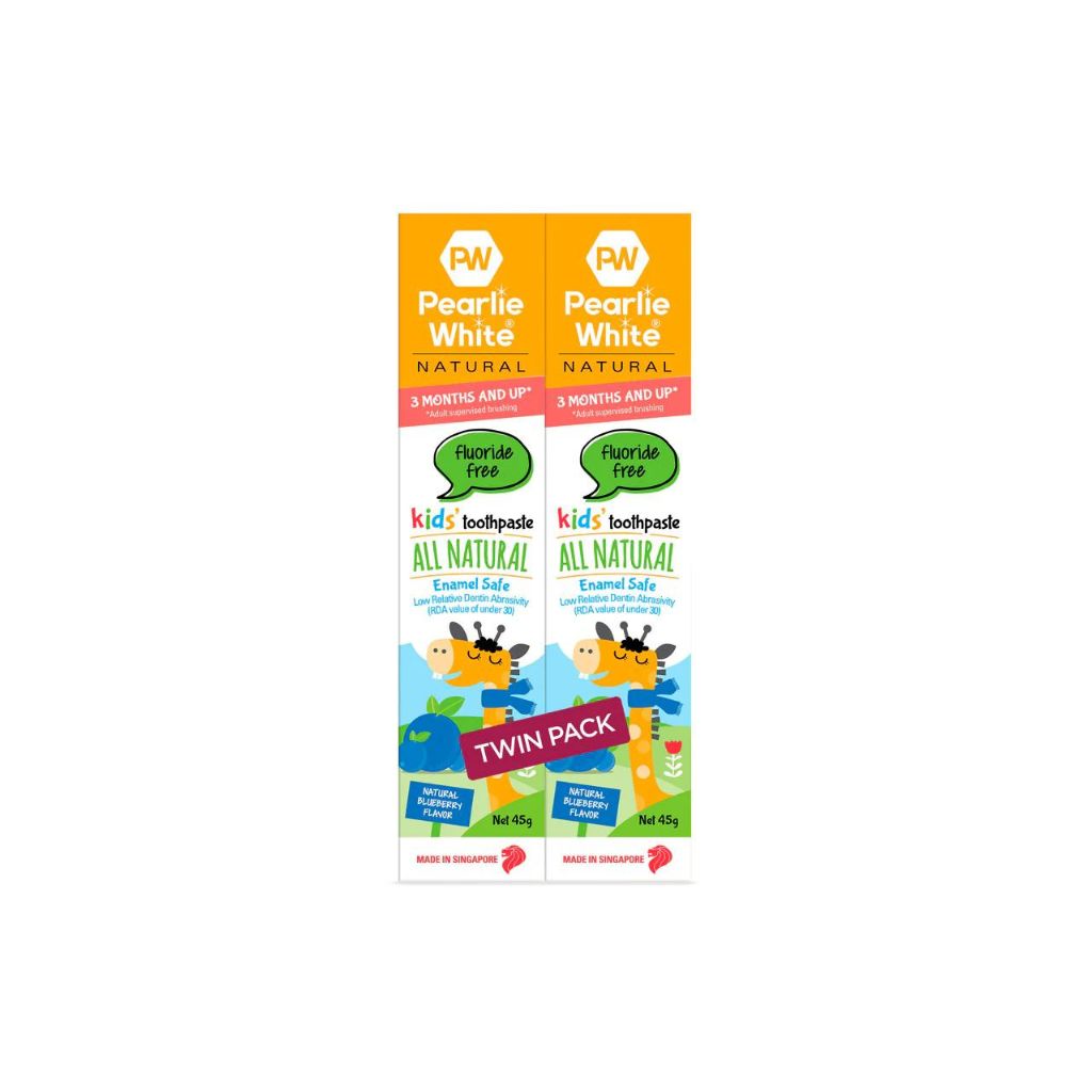 Pearlie White All Natural KidsToothpaste - Blueberry 45gm (Buy 1 Get 1 Free)