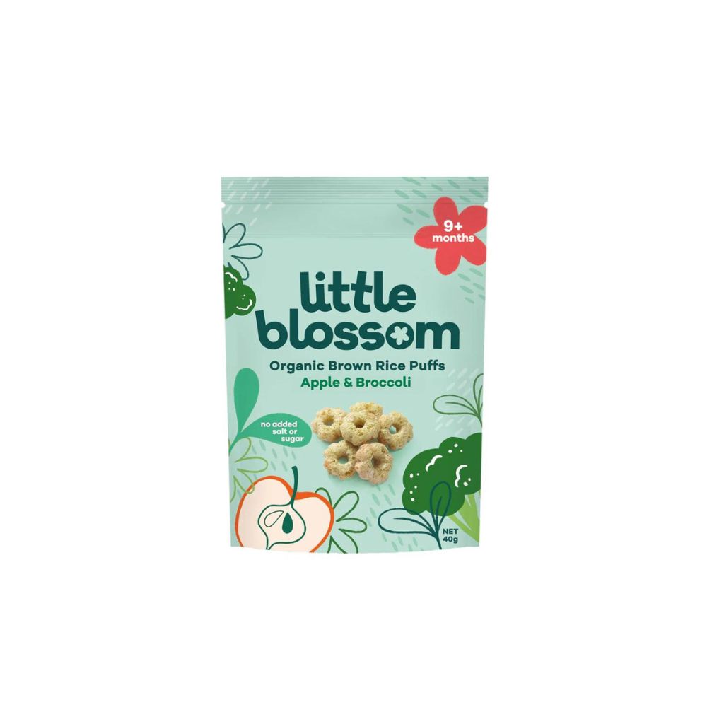 Little Blossom Organic Brown Rice Puffs | Apple & Broccoli