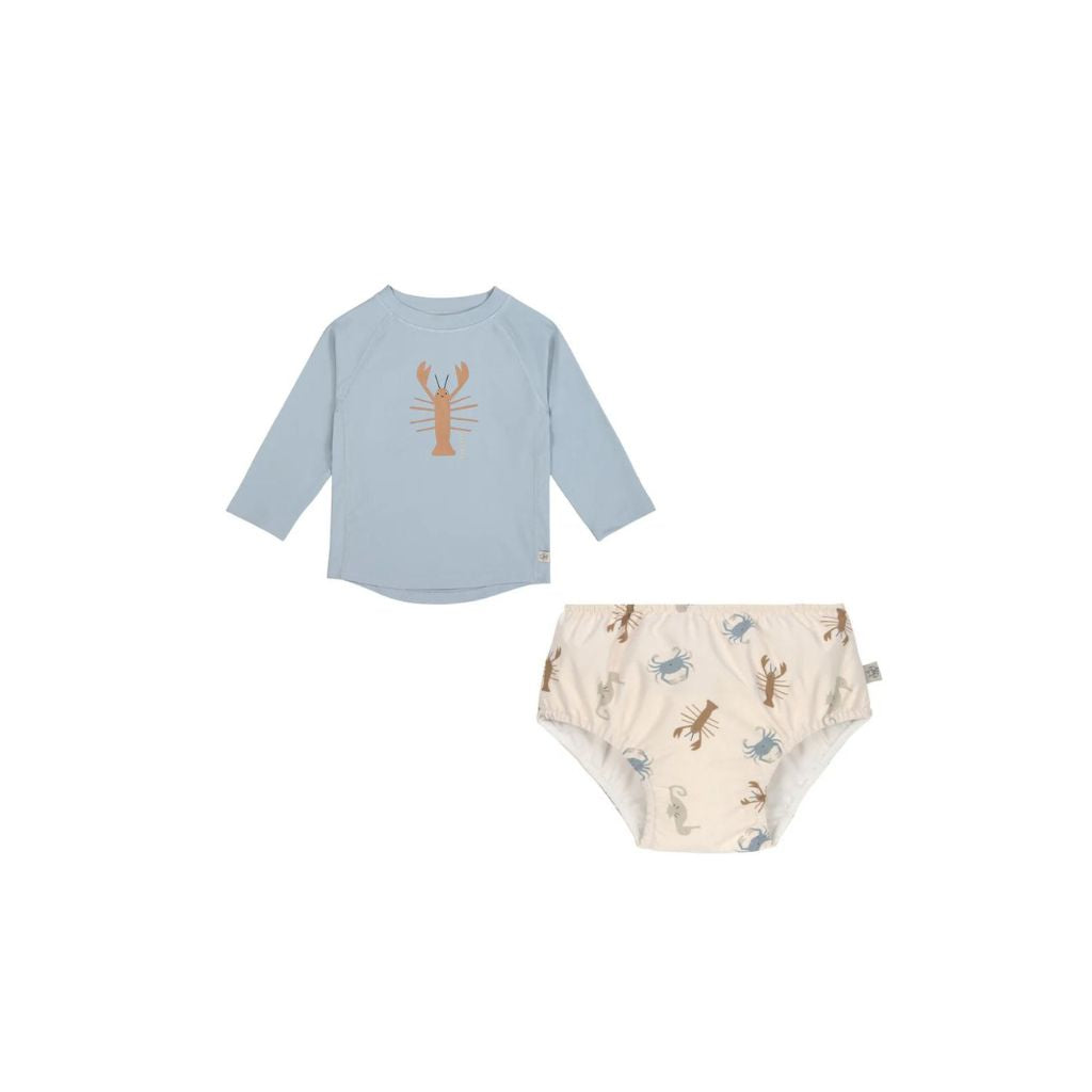 Lassig Boys Long Sleeve Rashguard + Swim Diaper Crayfish