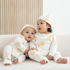 Motherswork x Le Petit Society Baby Organic Knotted Hat in Dandelion Print