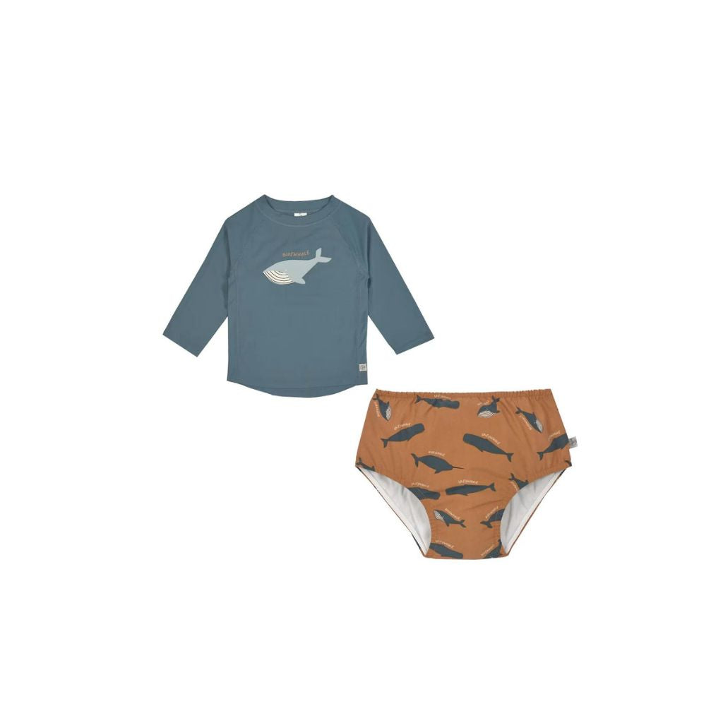 Lassig Boys Long Sleeve Rashguard + Swim Diaper Whale